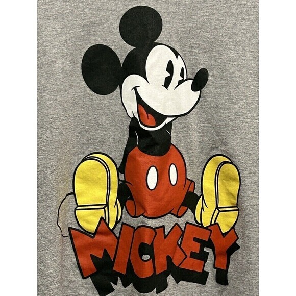 Disney Men's Mickey Mouse Large Classic Iconic Pose Graphic T-Shirt Gray Tee L - Picture 3 of 13